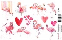 Фламинго акварельные (арт.095) в/р бумага