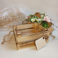 Ящик деревянный 14*13*5,5 см (рейка) + бирка